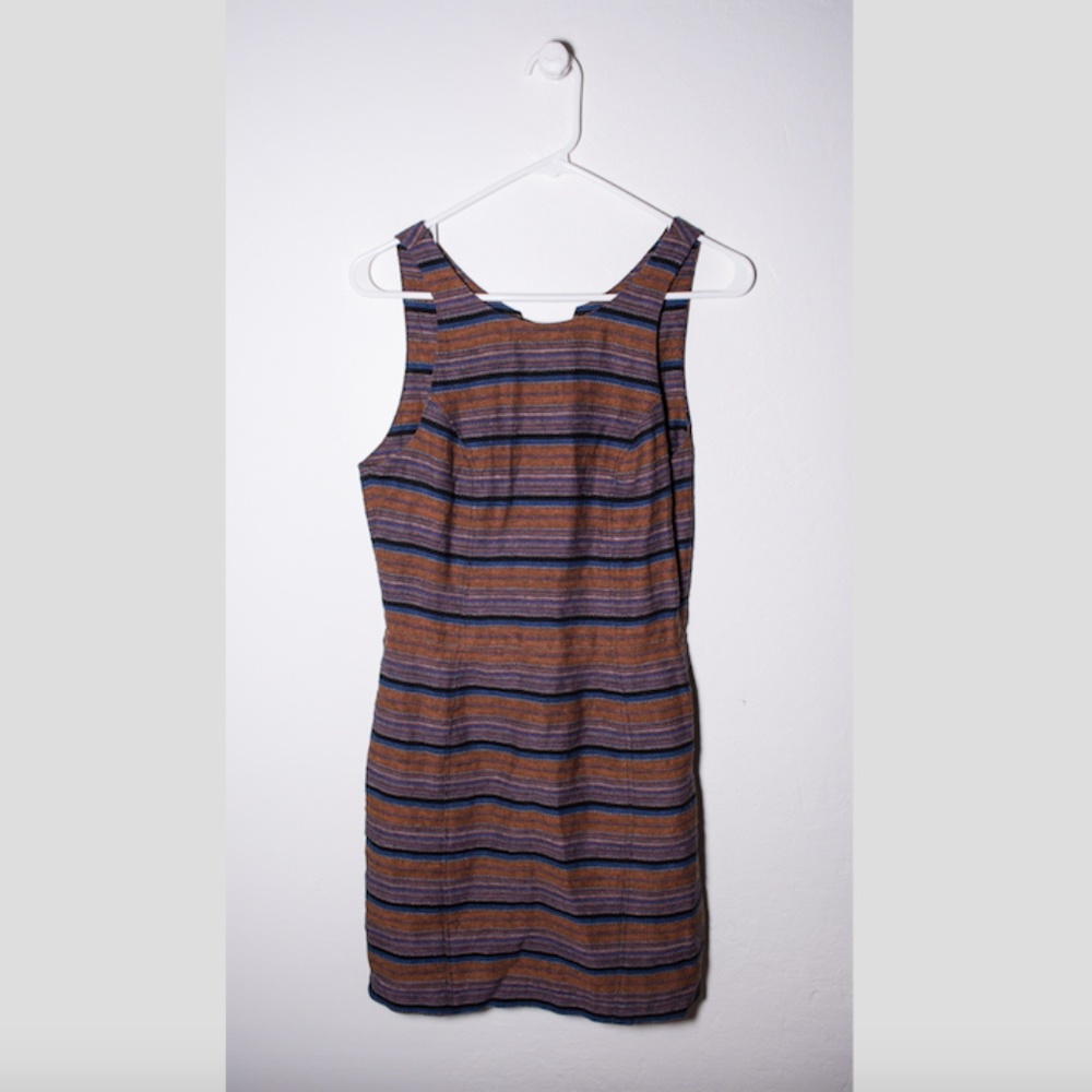 Open Back Bodycon Striped Dress